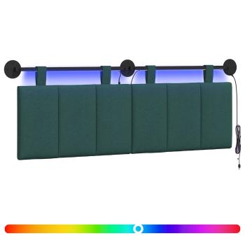 Hängendes Kopfteil Mit LED Licht Dunkelgrün Stoff
