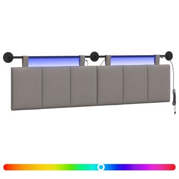 Hängendes Kopfteil Mit LED Licht Taupe Stoff
