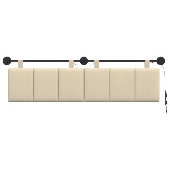 Hängendes Kopfteil Mit LED Licht Creme Stoff