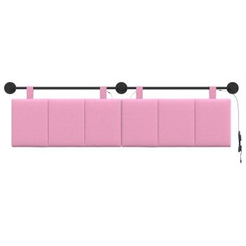 Hängendes Kopfteil Mit LED Licht Rosa Stoff