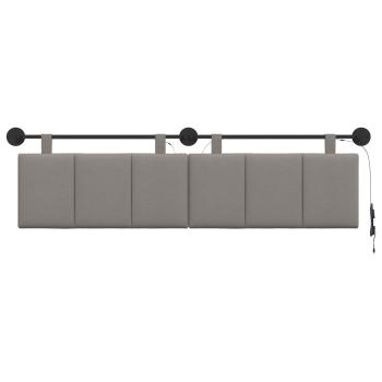 Hängendes Kopfteil Mit LED Licht Taupe Stoff