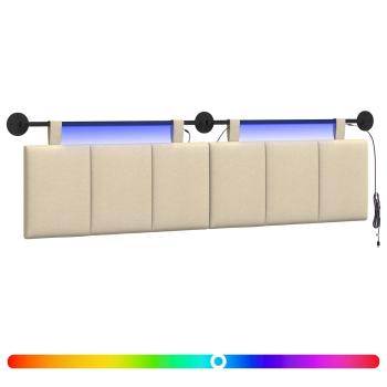 Hängendes Kopfteil Mit LED Licht Creme Stoff