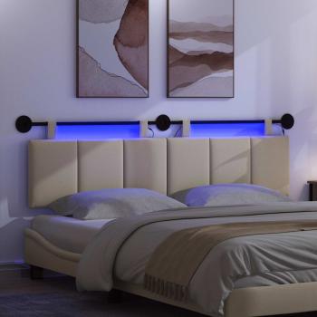 Hängendes Kopfteil Mit LED Licht Creme Stoff