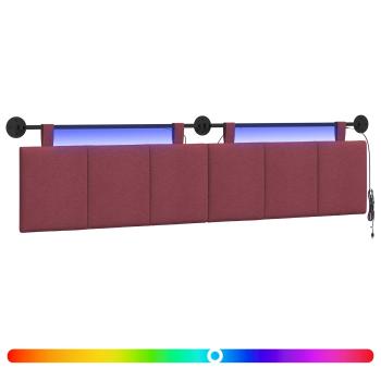 Hängendes Kopfteil Mit LED Licht Weinrot Stoff
