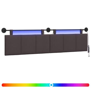 Hängendes Kopfteil Mit LED Licht Dunkelbraun Stoff