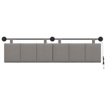 Hängendes Kopfteil Mit LED Licht Taupe Stoff