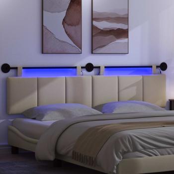 Hängendes Kopfteil Mit LED Licht Creme Stoff