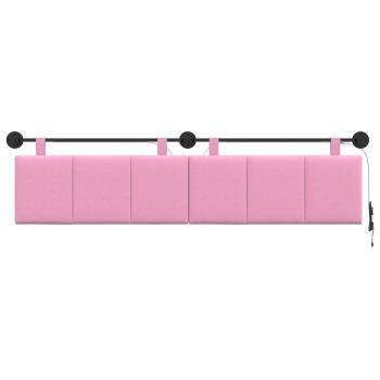 Hängendes Kopfteil Mit LED Licht Rosa Stoff