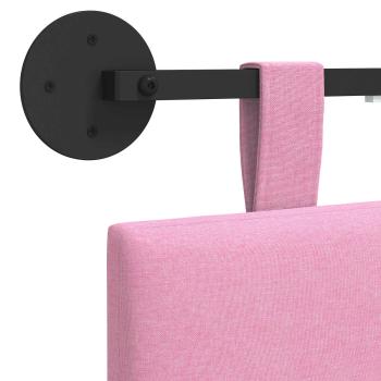 Hängendes Kopfteil Mit LED Licht Rosa Stoff