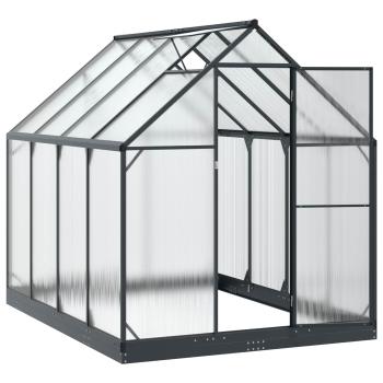 Garten Gewächshaus mit Tür Anthrazit 183,5 x 243,5 x 207 cm