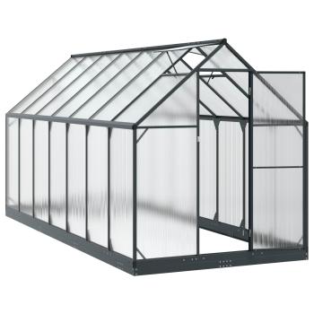 Garten Gewächshaus mit Tür Anthrazit 183,5 x 423,5 x 207 cm