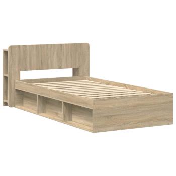 Bettgestell mit Stauraum Sonoma-Eiche 75 x 190 cm Holzwerkstoff