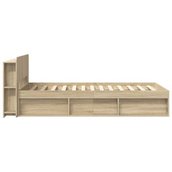 Bettgestell mit Stauraum Sonoma-Eiche 75 x 190 cm Holzwerkstoff