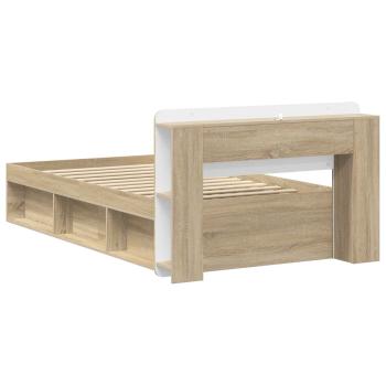 Bettgestell mit Stauraum Sonoma-Eiche 75 x 190 cm Holzwerkstoff