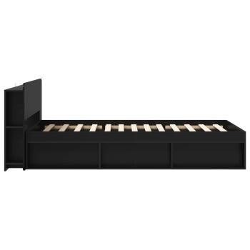 Bettgestell mit Stauraum Schwarz 90 x 190 cm Holzwerkstoff