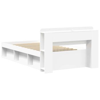 Bettgestell mit Stauraum Weiß 90 x 190 cm Holzwerkstoff
