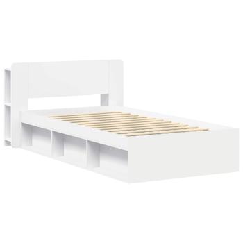 Bettgestell mit Stauraum Weiß 100 x 200 cm Holzwerkstoff