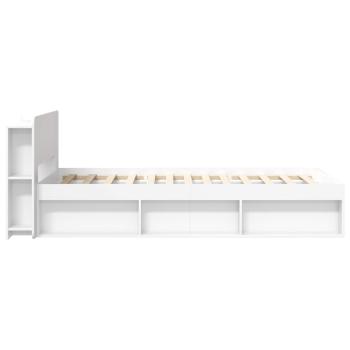 Bettgestell mit Stauraum Weiß 100 x 200 cm Holzwerkstoff