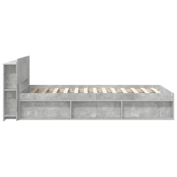 Bettgestell mit Stauraum Betongrau 90 x 200 cm Holzwerkstoff