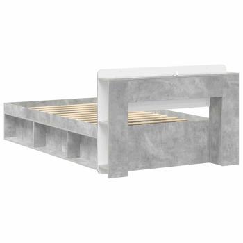 Bettgestell mit Stauraum Betongrau 90 x 200 cm Holzwerkstoff