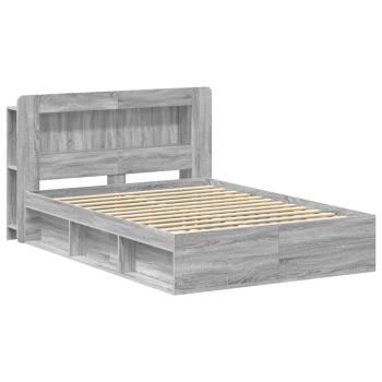 Bettgestell mit Stauraum Grau Sonoma 160 x 200 cm Holzwerkstoff