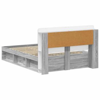 Bettgestell mit Stauraum Grau Sonoma 160 x 200 cm Holzwerkstoff