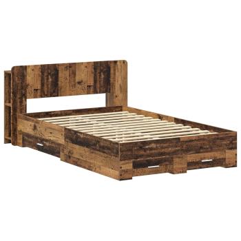 Bettgestell mit Stauraum Altholz 120 x 190 cm Holzwerkstoff