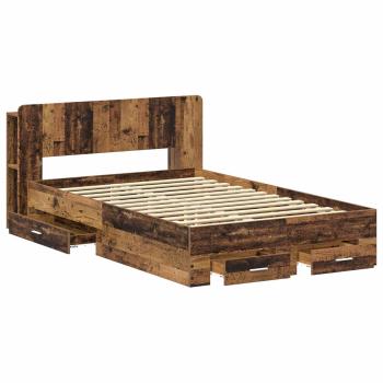 Bettgestell mit Stauraum Altholz 120 x 190 cm Holzwerkstoff