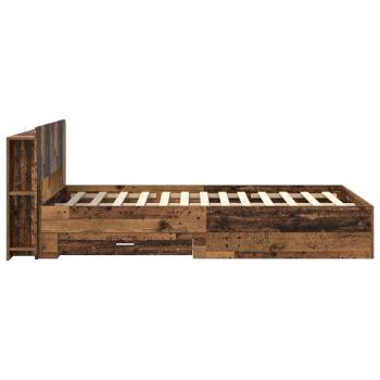 Bettgestell mit Stauraum Altholz 120 x 190 cm Holzwerkstoff