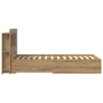 Bettgestell mit Stauraum mit Kopfteil Artisan-Eiche 90 x 200 cm