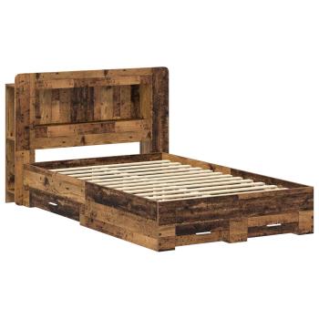 Bettgestell mit Stauraum Altholz 120 x 190 cm Holzwerkstoff