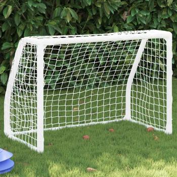 ARDEBO.de - Fu?balltore f?r Kinder 2 Stk. mit Ball Wei? 64x35x48 cm Metall
