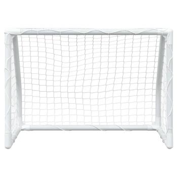 Fu?balltore f?r Kinder 2 Stk. mit Ball Wei? 64x35x48 cm Metall