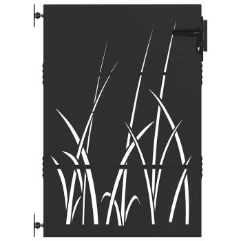 Gartentor Schwarz 85 x 125 cm Pulverbeschichteter Stahl