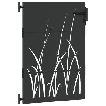 Gartentor Schwarz 85 x 125 cm Pulverbeschichteter Stahl