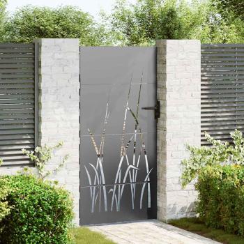 ARDEBO.de - Gartentor Schwarz 85 x 175 cm Pulverbeschichteter Stahl