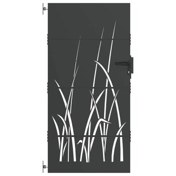 Gartentor Schwarz 85 x 175 cm Pulverbeschichteter Stahl