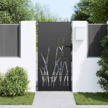 Gartentor Schwarz 85 x 175 cm Pulverbeschichteter Stahl