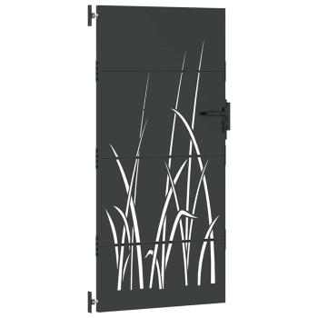 Gartentor Schwarz 85 x 175 cm Pulverbeschichteter Stahl