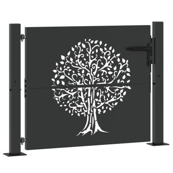 Gartentor 110 x 105 cm Pulverbeschichteter Stahl Abschließbar