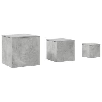 Beistelltische 3-tlg. Betongrau Holzwerkstoff