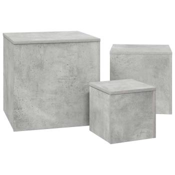 Beistelltische 3-tlg. Betongrau Holzwerkstoff