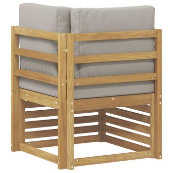 Outdoor Ecksofa Massivholz Akazie Weiß