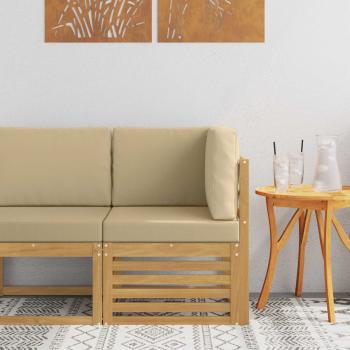 ARDEBO.de - Outdoor Ecksofa Massivholz Akazie Weiß