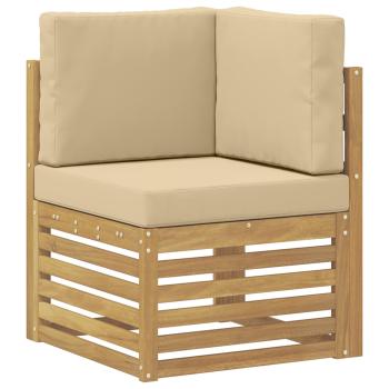 Outdoor Ecksofa Massivholz Akazie Weiß