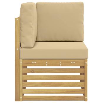 Outdoor Ecksofa Massivholz Akazie Weiß