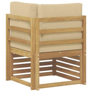 Outdoor Ecksofa Massivholz Akazie Weiß