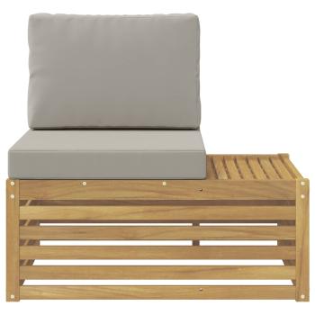 Outdoor End Sofa Massivholz Akazie Weiß