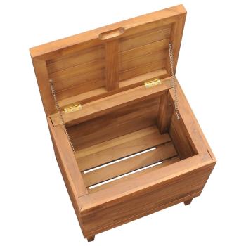 Wäschekorb 40×30×45 cm Teak Massivholz