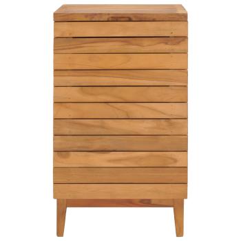 Wäschekorb 40×40×70 cm Teak Massivholz